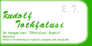 rudolf tothfalusi business card